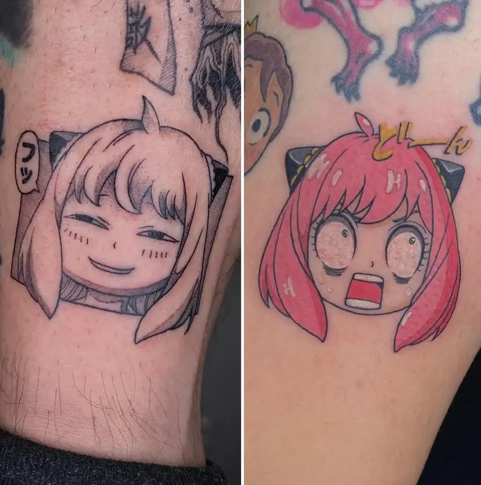 Otaku faz tatuagem do rosto da Anya; Veja o resultado