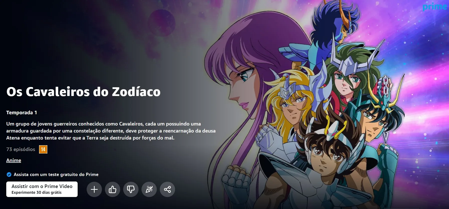 Os Cavaleiros do Zodíaco Disponível para assistir no Prime Video