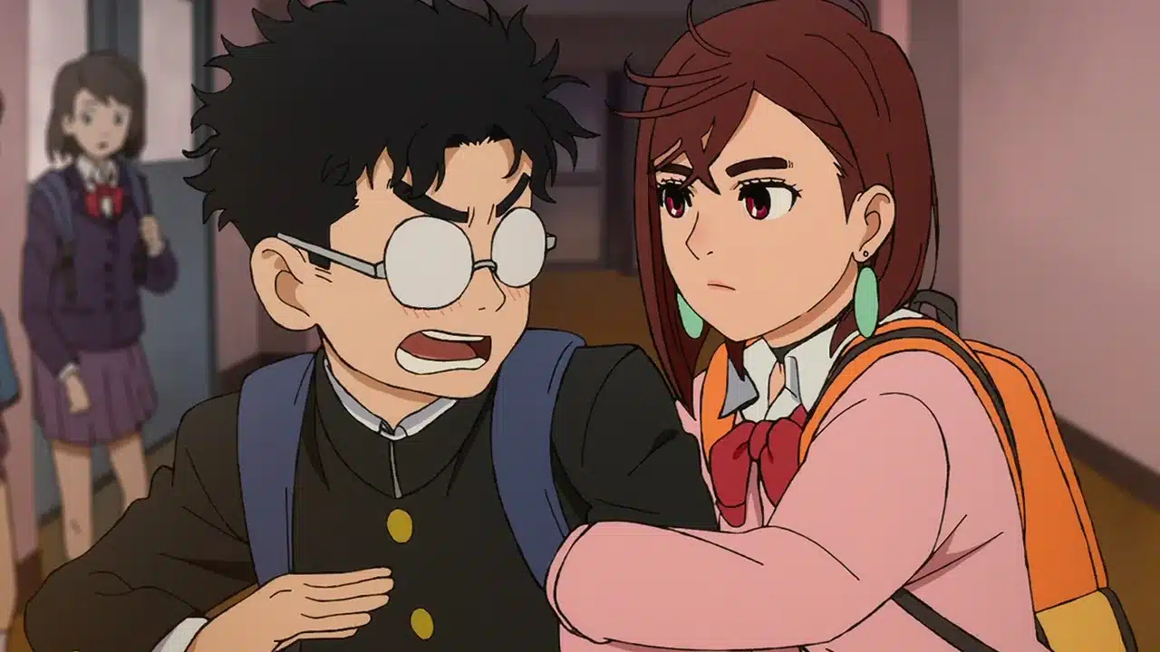Maplestar cogita animação de Momo Ayase e Okarun