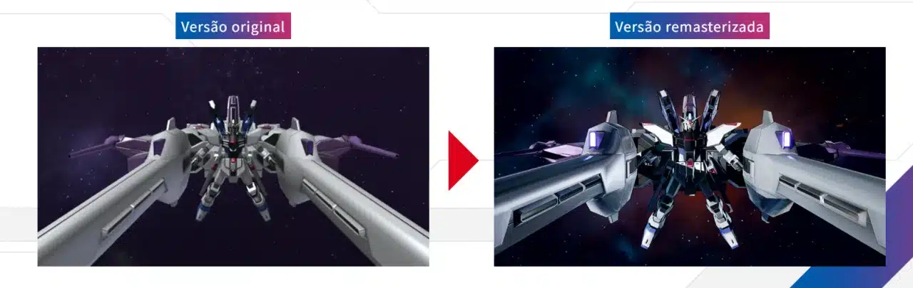gráficos aprimorados de Gundam SEED Battle Destiny Remastered