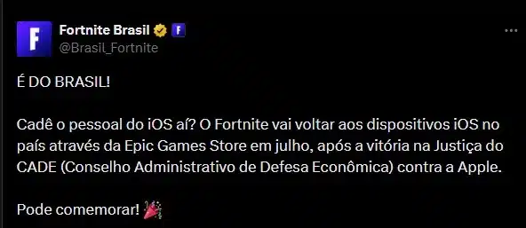 fortnite iphone brasil