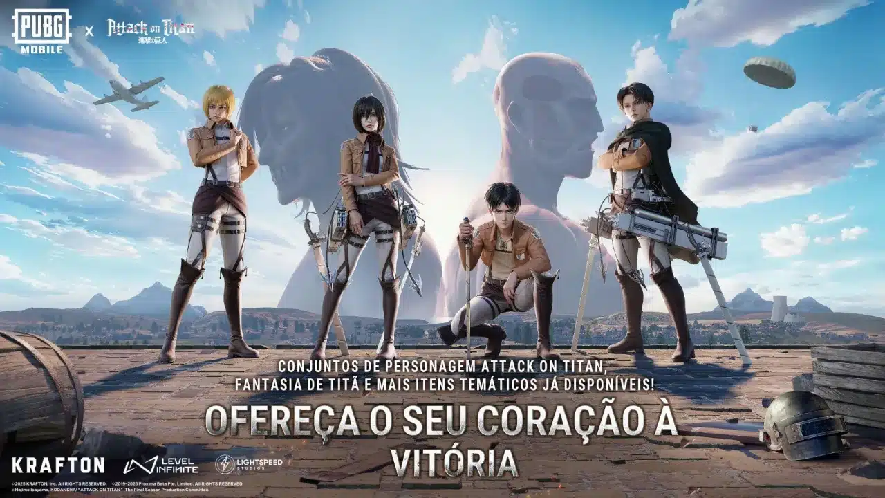 PUBG MOBILE colaboração Attack on Titan