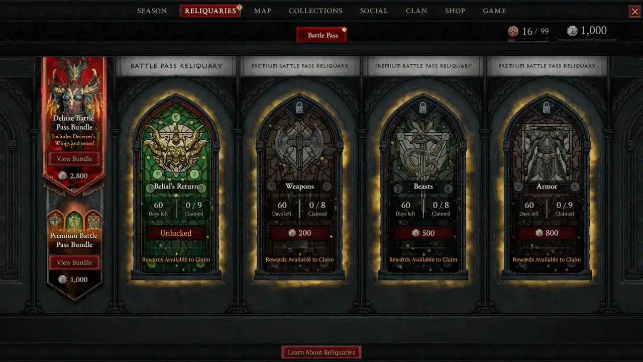 Relicário em Diablo 4