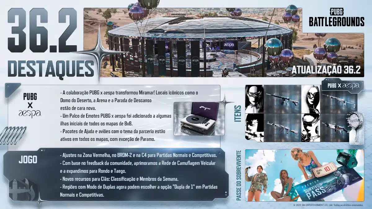PUBG anuncia atualização com aespa