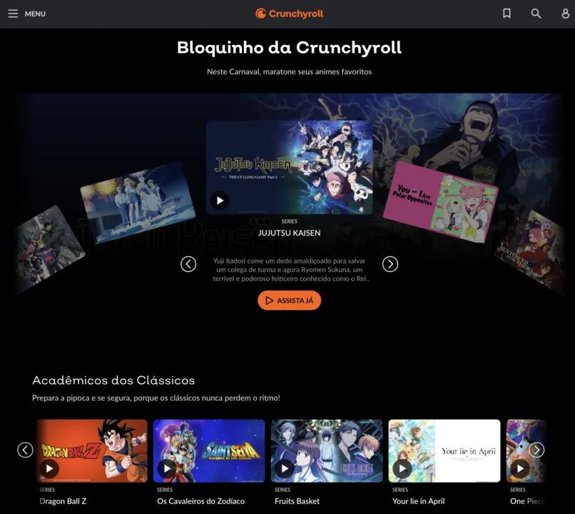 Bloquinho da Crunchyroll